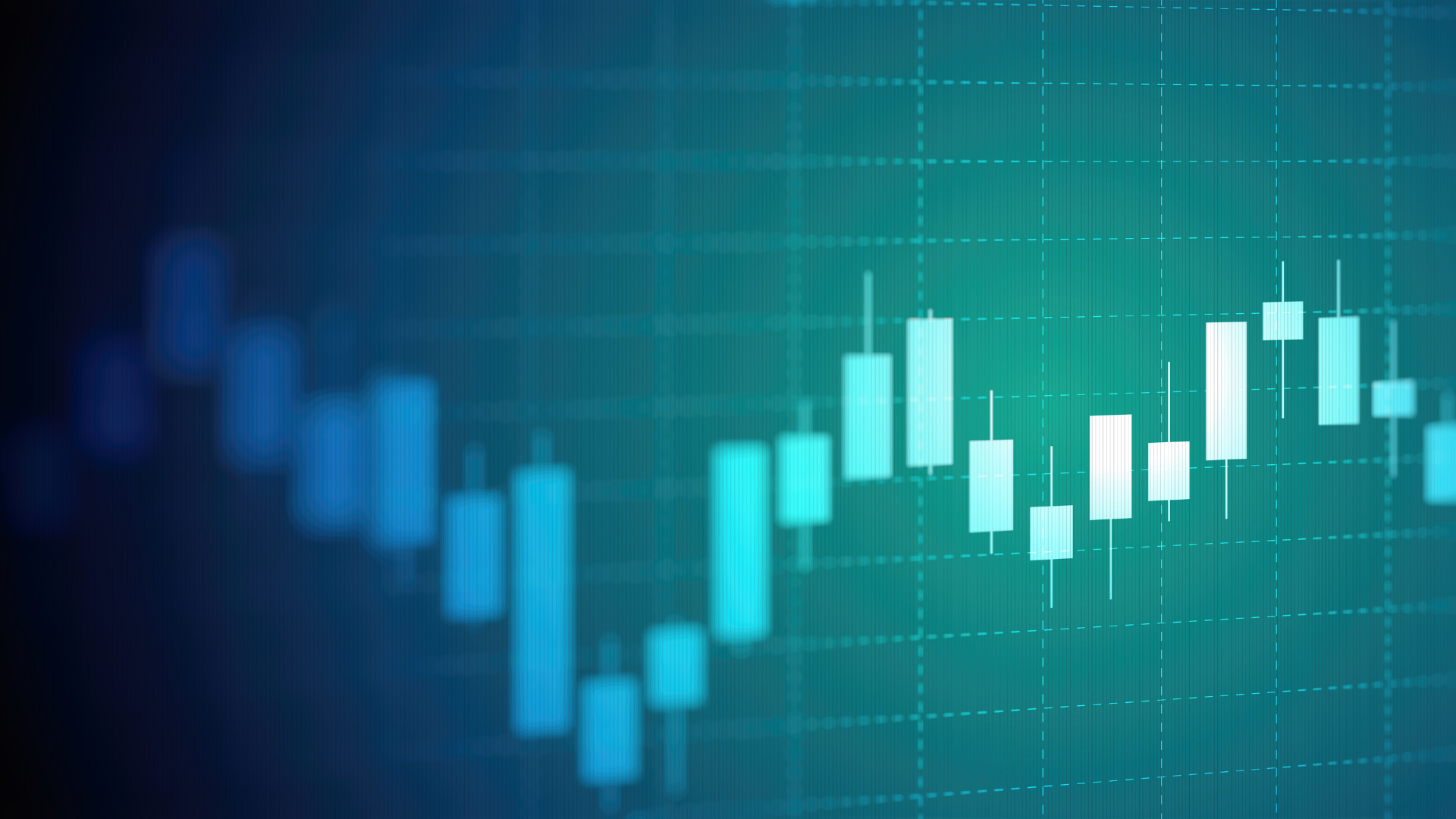 Financial graph with trend line chart in stock market, Business technology concept